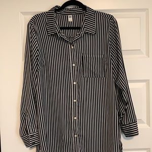 Black and white pinstripe blouse